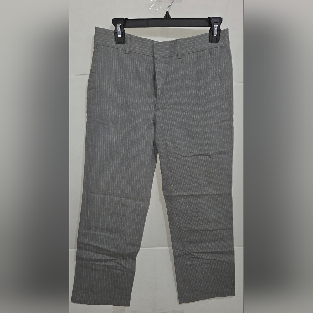 Express Design Studio Producer Dress Pants Womens 30x30Gray Striped Stretch